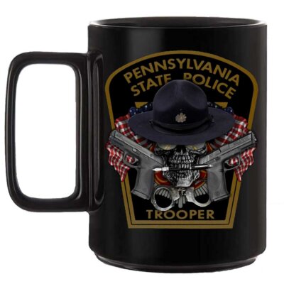 Pennsylvania State Police Trooper Law Enforcement Black or White 15 oz Custom Coffee Mug