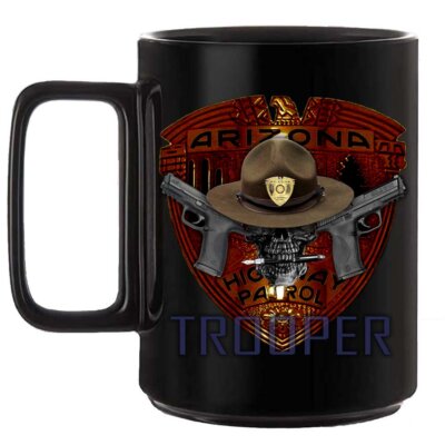 Arizona Highway Patrol Trooper Law Enforcement Black or White 15 oz Custom Coffee Mug