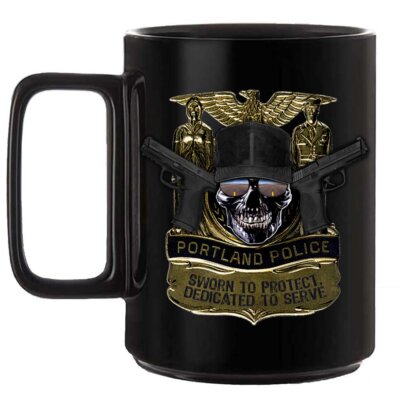 City of Portland Police Department Law Enforcement Black or White 15 oz Custom Coffee Mug