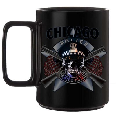 City of Chicago Police Department Law Enforcement Black or White 15 oz Custom Coffee Mug
