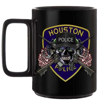 City of Houston Police Department Law Enforcement Black or White 15 oz Custom Coffee Mug