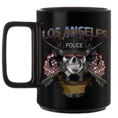 City of Los Angeles Police Department Law Enforcement Black or White 15 oz Custom Coffee Mug