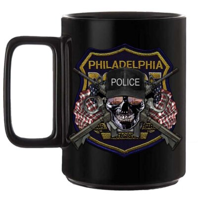 City of Philadelphia Police Department Law Enforcement Black or White 15 oz Custom Coffee Mug