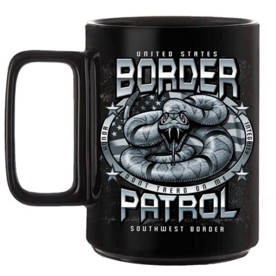 Border Patrol Southwest Border Don’t Tread On Me Black or White 15 oz Custom Coffee Mug