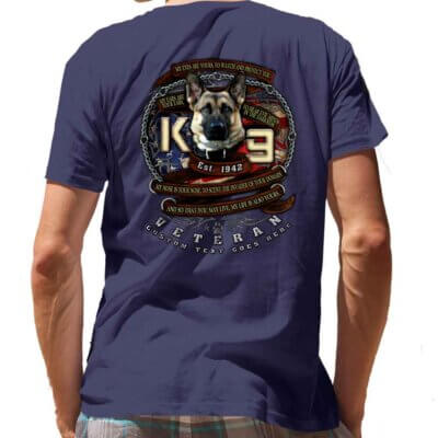 K9 Veteran Established 1942 Fur Missile Police Sheriff Law Enforcement Custom Men's Shirt