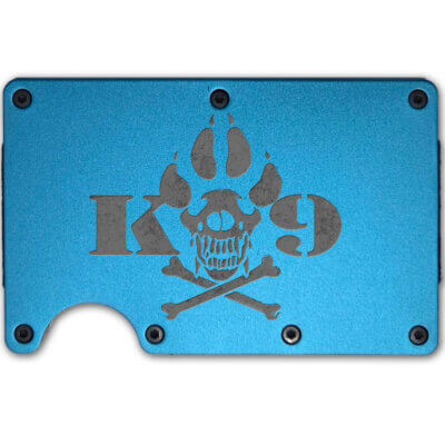 K9 Skull and Bones Veteran Metal-Plate Cardholder Police Men’s Wallet