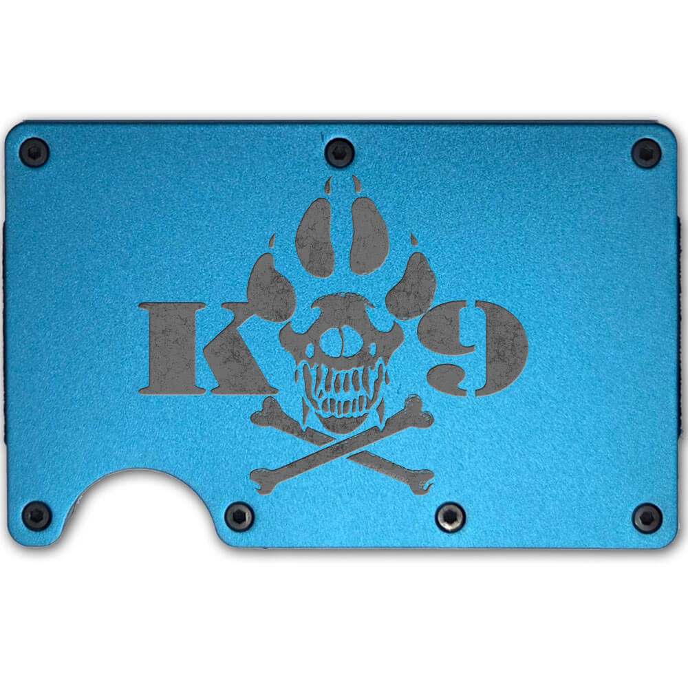 K9 Skull and Bones Veteran Metal-Plate Cardholder Police Men’s Wallet