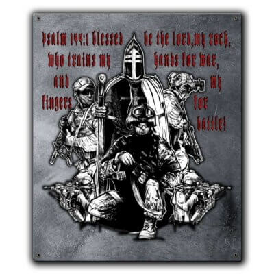 Blessed Be The Lord Psalm 144:1 Veteran Custom 12 x 15 Inch Vintage Sign
